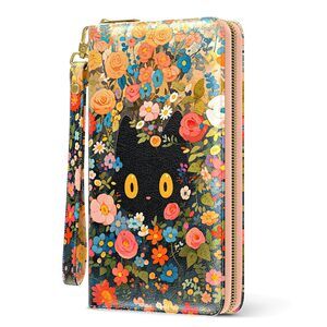 4168 Wallet, RFID Wristlet Wallets , Cute Clutch Purses, Large Leather